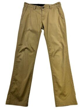 Volcom Mens Flat Front Classic Khaki Pants Size 31 Tan Straight Leg Relaxed
